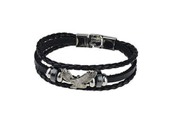 Mens Women Leather Bracelet Clasp Wristband Friendship Birthday Gift +Box #4BL