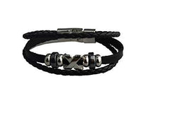 Mens Women Leather Bracelet Clasp Wristband Friendship Birthday Gift +Box #4BL