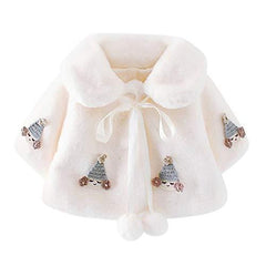 Baby Girls Dress Faux Fur Bolero Jacket Warm Winter Cape Cloak