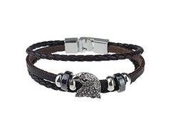 Mens Women Leather Bracelet Clasp Wristband Friendship Birthday Gift +Box #4BL