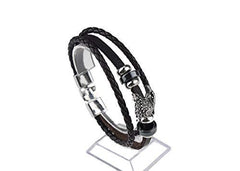 Mens Women Leather Bracelet Clasp Wristband Friendship Birthday Gift +Box #4BL