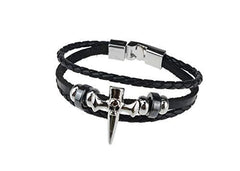 Mens Women Leather Bracelet Clasp Wristband Friendship Birthday Gift +Box #4BL