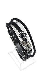 Mens Women Leather Bracelet Clasp Wristband Friendship Birthday Gift +Box #4BL