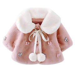 Baby Girls Dress Faux Fur Bolero Jacket Warm Winter Cape Cloak