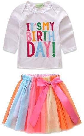 Girl It's My Birthday Top T-Shirt & Tutu Skirt Outfit Set Party Dress Clothing