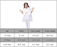 Kids Girl White Faux Fur Bolero Cardigan Shrug Cape Cloak Wedding Party Clothing