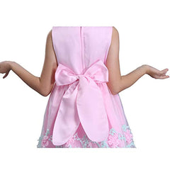 Kids Girl Floral Flower Pink Dress Summer Party Wedding Outfit Birthday Clothing