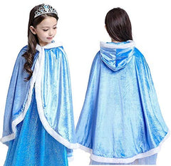 Girl Frozen Anna Elsa Faux Fur Party Fancy Dress Up Costume Cape Cloak Clothing