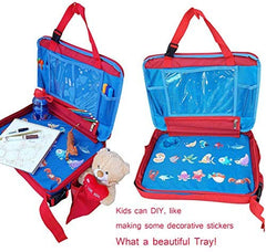 Kids Childrens Car Seat Play Tray Snack and Toy Mixing Travel Trip Organizer Bag