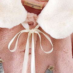 Baby Girls Dress Faux Fur Bolero Jacket Warm Winter Cape Cloak