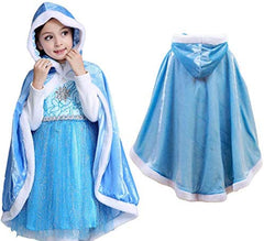 Girl Frozen Anna Elsa Faux Fur Party Fancy Dress Up Costume Cape Cloak Clothing