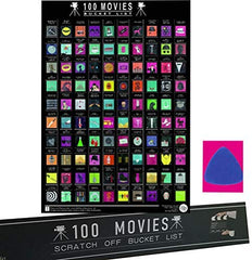 100 Movies Scratch Off Poster Bucket List - Comes With Special Triangle Gift Tube