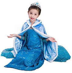 Girl Frozen Anna Elsa Faux Fur Party Fancy Dress Up Costume Cape Cloak Clothing