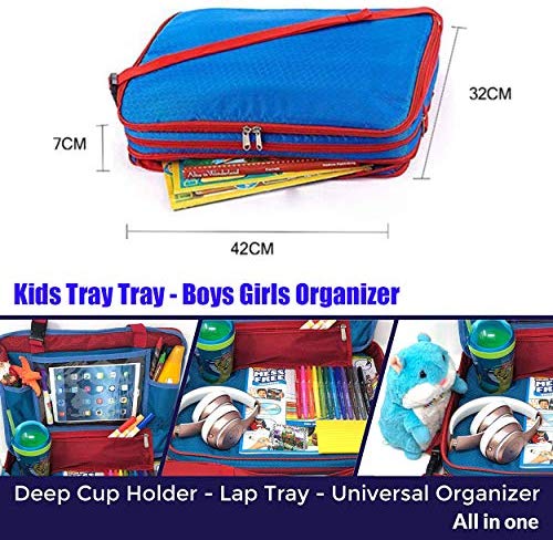 Kids Childrens Car Seat Play Tray Snack and Toy Mixing Travel Trip Organizer Bag