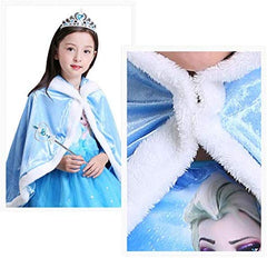 Girl Frozen Anna Elsa Faux Fur Party Fancy Dress Up Costume Cape Cloak Clothing