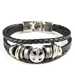 Mens Women Leather Bracelet Clasp Wristband Friendship Birthday Gift +Box #4BL